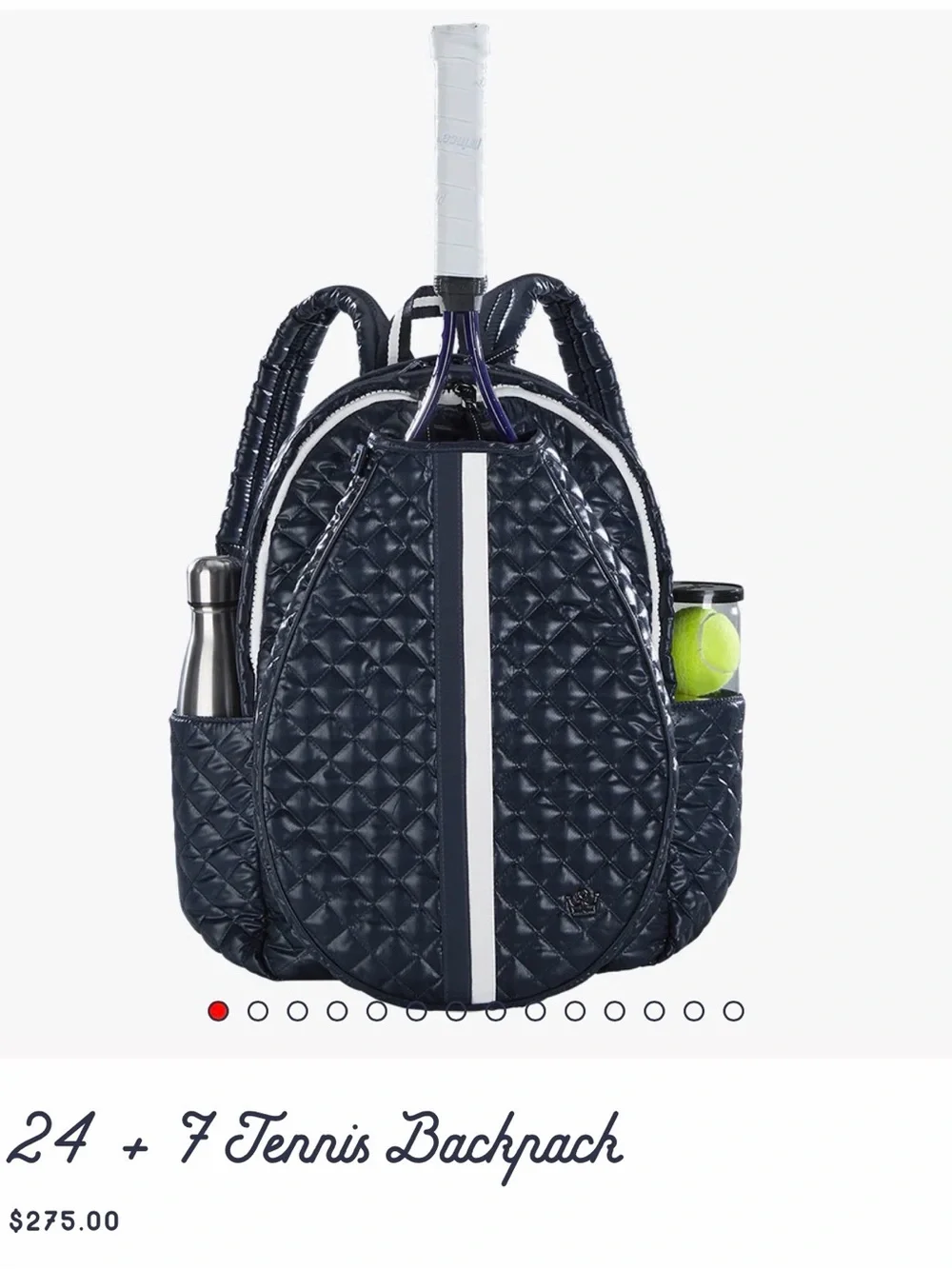 Oliver Thomas Navy Tennis Backpack with White Center Stripe